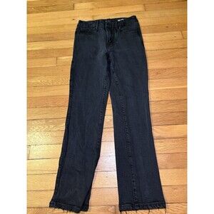 Good American Size 4/27 Good Legs Straight Jeans Black Wash 28" Mid Rise